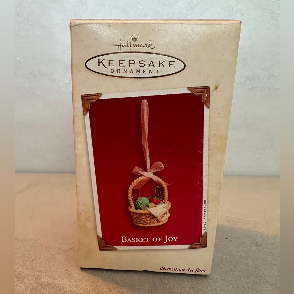 Hallmark Keepsake Ornament 2003 Basket Of Joy Crafting Yarn Scissors Thread